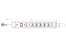 BACHMANN PRIMO 2 6xCEE7/3 1xSPD mit Schlaufe 1xSchalter 2m RAL5010