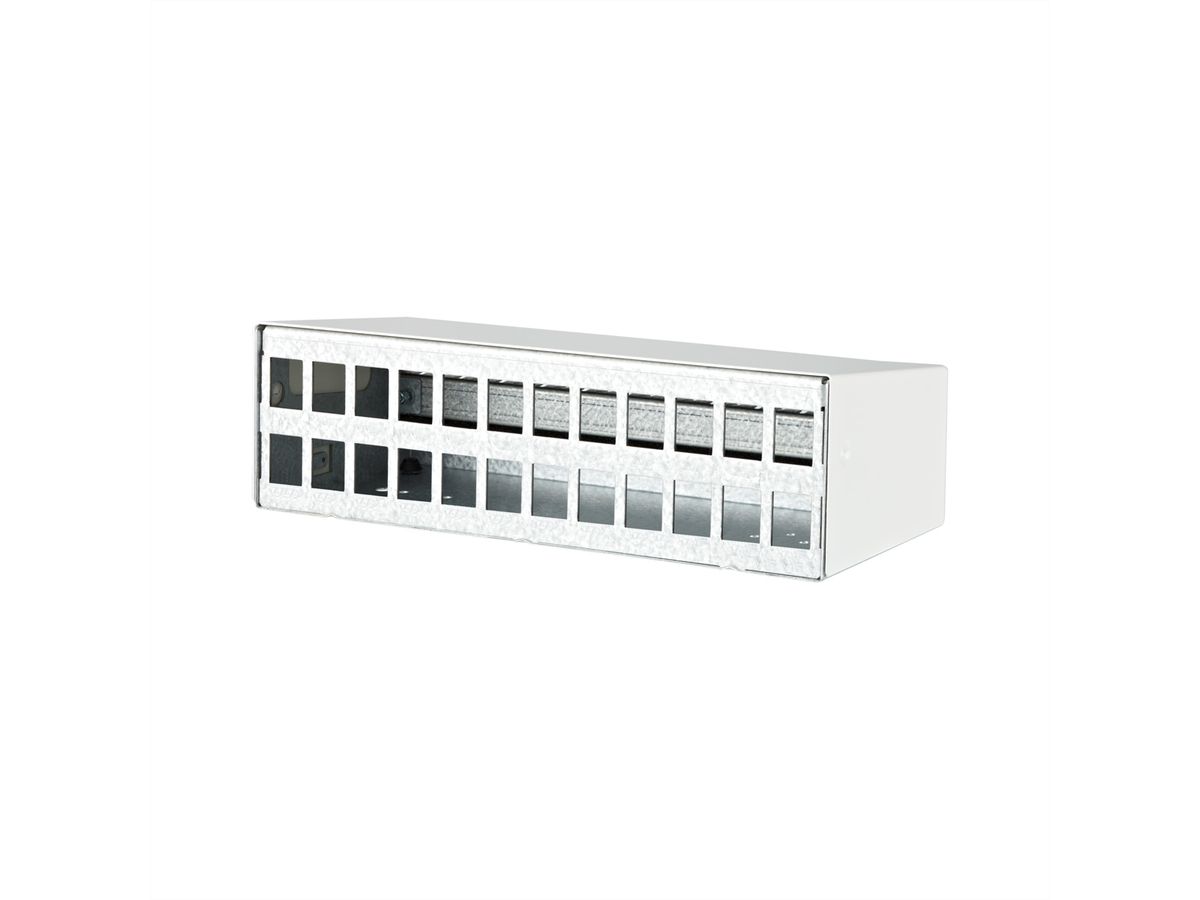 METZ CONNECT  Keystone boîtier en saillie 2x12 ports blanc pur, non équipé