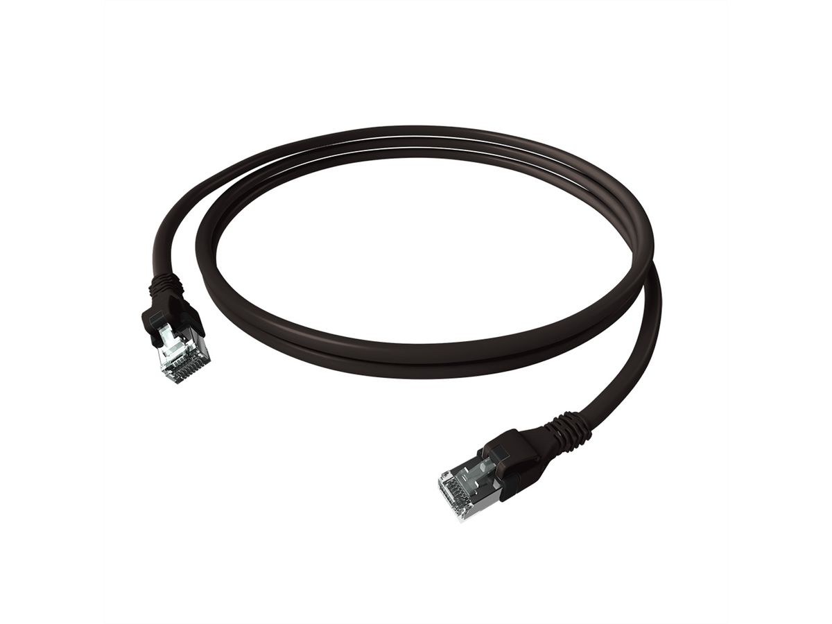 EasyLan DualBoot PushPull IP20 Patchkabel, Cat.6A (Class EA), S/FTP, schwarz, 3 m