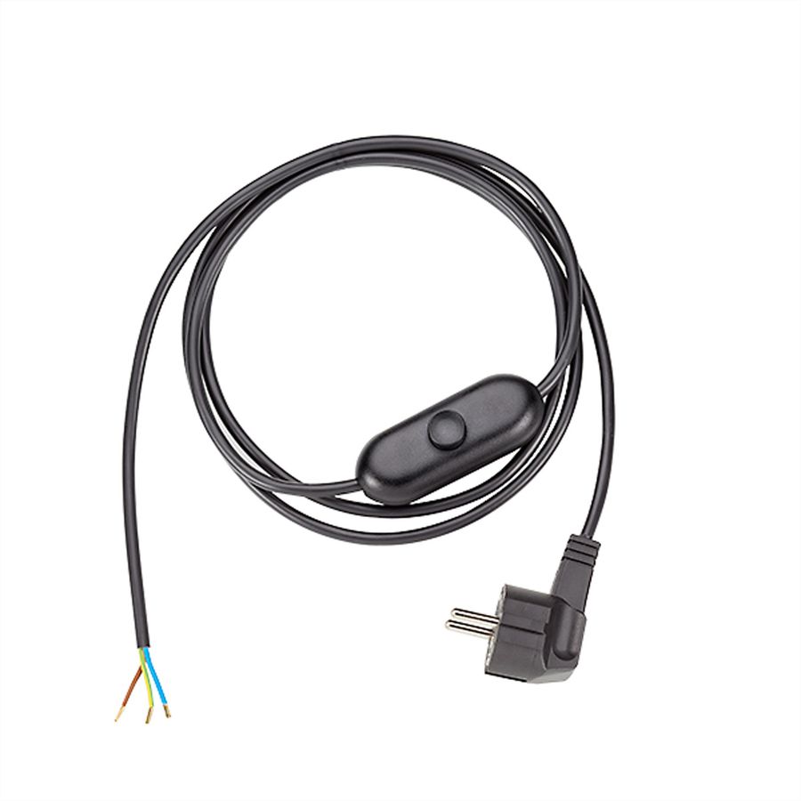 BACHMANN Câble avec interrupteur 2m, H03VV-F 3G0,75 noir non emballé
