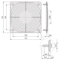 Grille de protection SCHROFF, plastique, encliquetable