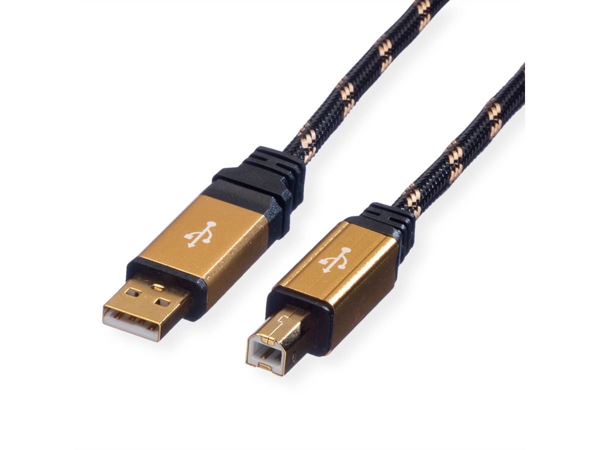 ROLINE GOLD USB 2.0 Kabel, Typ A-B, 3 m