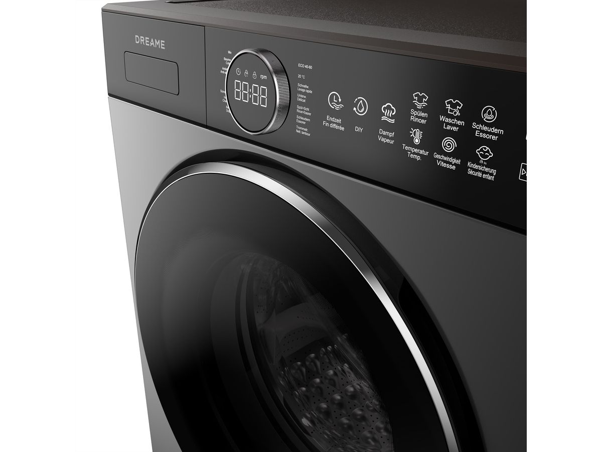 Dreame Lave-linge P5, 9kg  , DWF10M70DAEU, A, Grey
