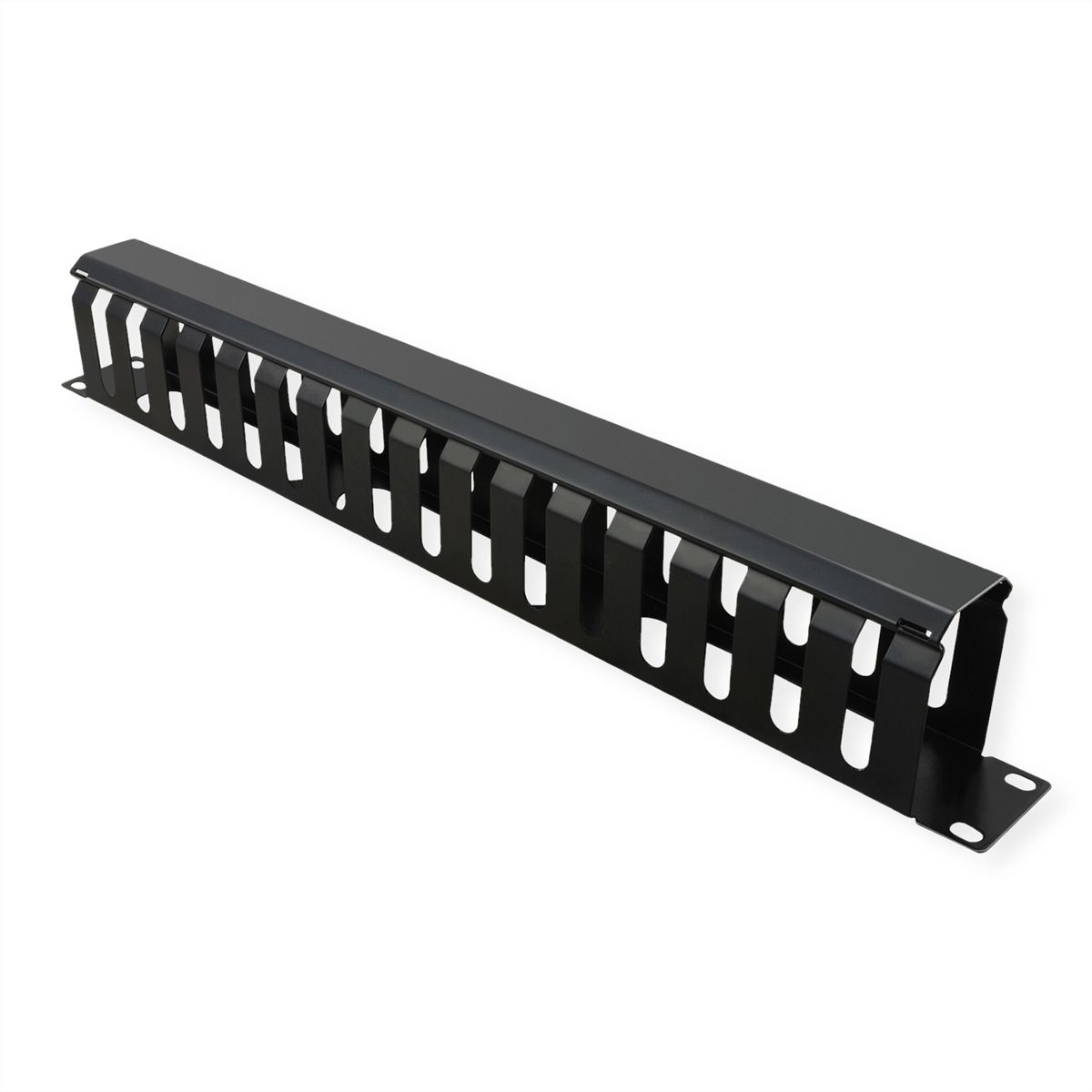 VALUE 19-Zoll-Frontplatte 1 HE mit Rangierkanal 40 x 60 mm, schwarz