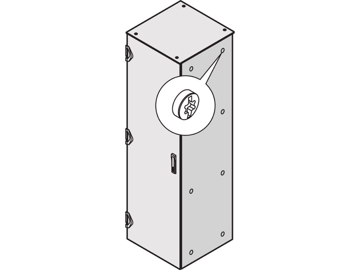 SCHROFF Seitenwand, geschraubt für EMC - SWD 2000H 600T HF 7021 2STK