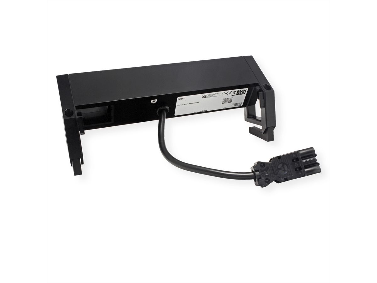 BACHMANN DESK2 2xUTE 1xUSB C 30W 1xCM 0,2m GST18 RAL9005