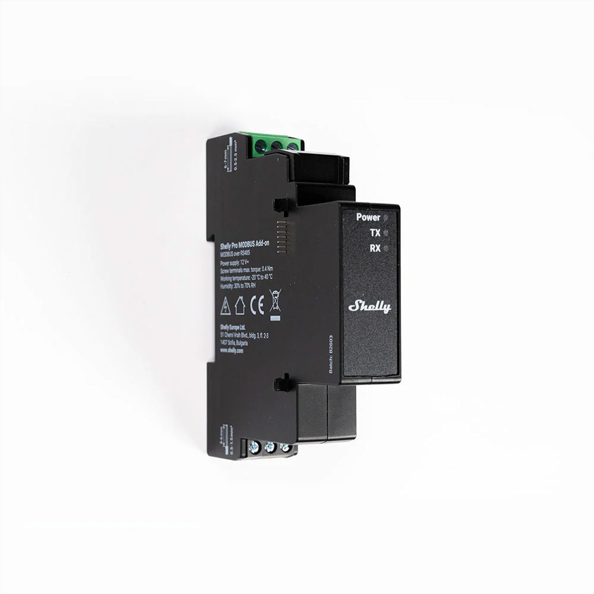 Shelly module Modbus RS485,  noir