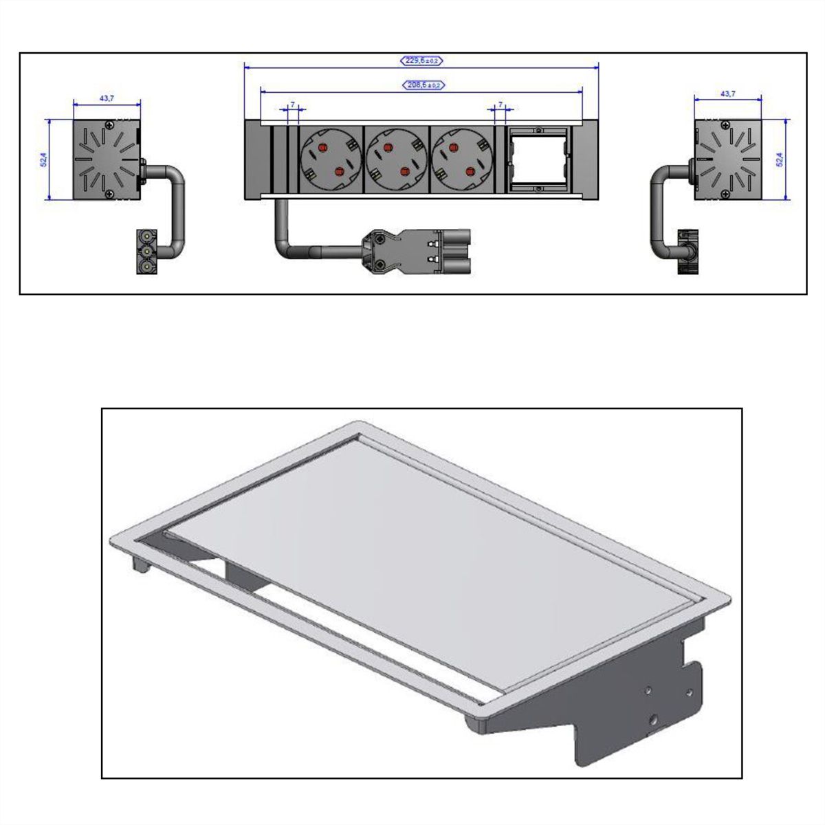 BACHMANN CONEO SET 3x contact de protection 1x ABD, argent