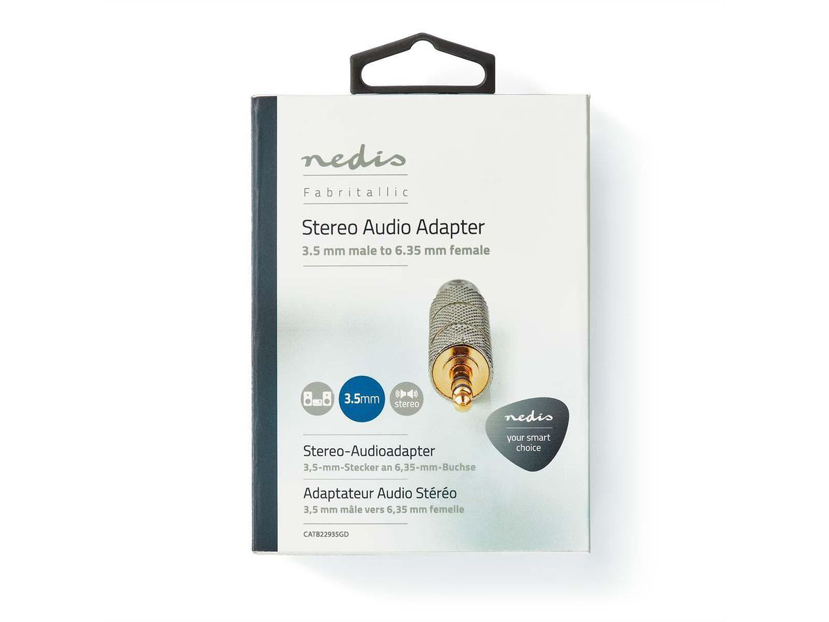 Adaptateur audio stéréo Nedis, 3,5mm ST, 6,35mm BU, ST/BU