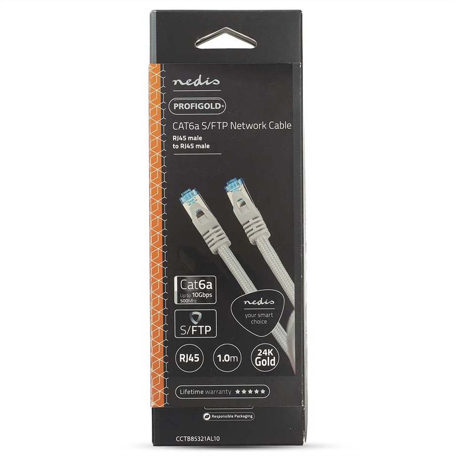 Nedis Cordon réseau S/FTP Cat.6A, blanc, 1.0m