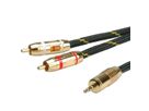 ROLINE GOLD Audio-Verbindungskabel 3,5mm Stereo - 2x Cinch, ST/ST, Retail Blister, 10 m