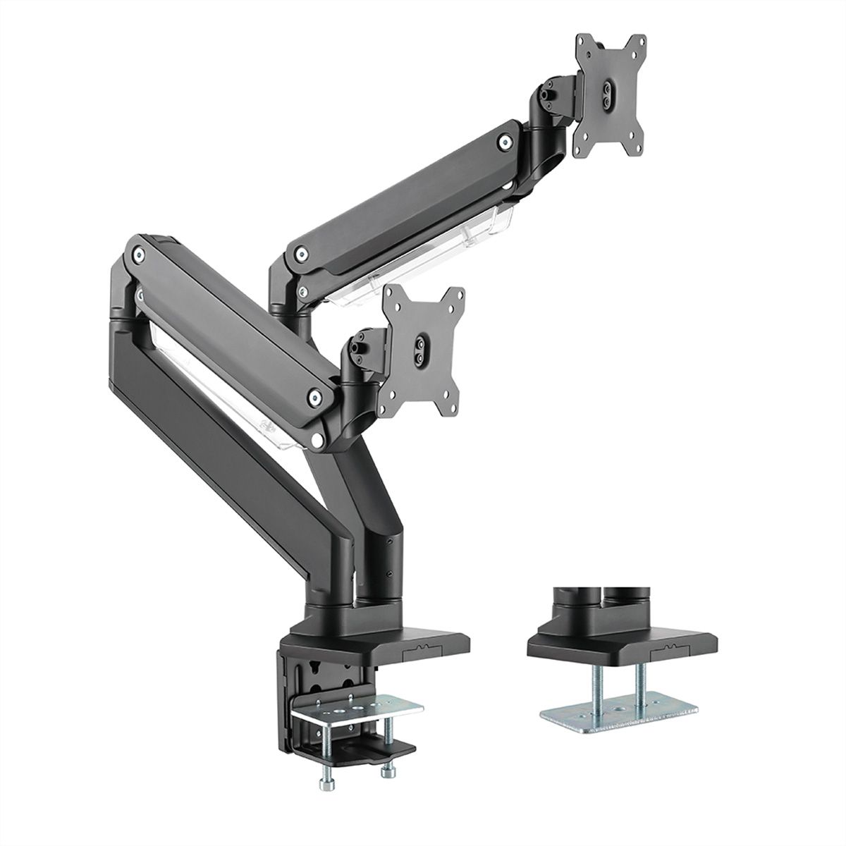 ROLINE Support double LCD à gaz, 5 axes de rotation, max. 15 kg, jusqu'à 35 pouces