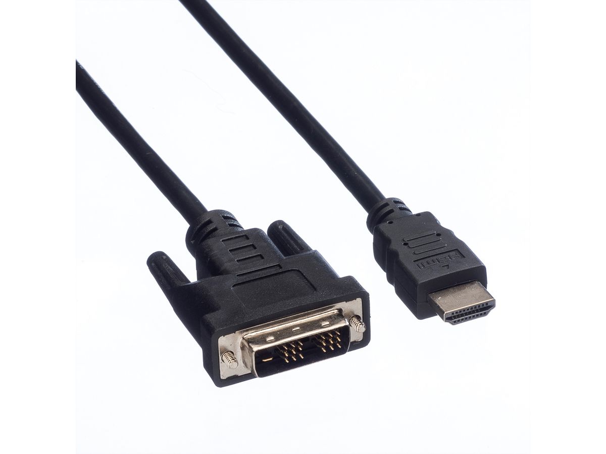 VALUE Câble de raccordement pour écran DVI (18+1) M /HDMI M, noir, 3 m