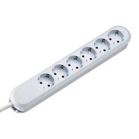 BACHMANN Prise multiple, 6x sans interrupteur, blanche, blanc, 1,5 m
