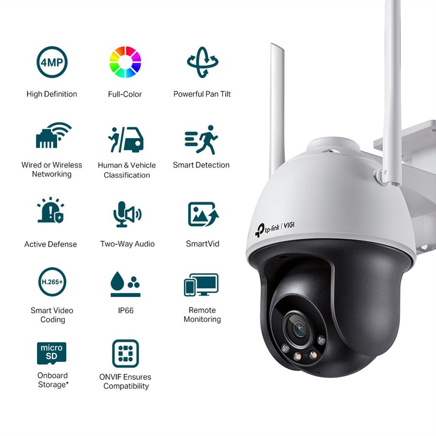 TP-Link VIGI C540-W(4mm) PT-Caméra 4 MP, 79°, IR-LED 30m, WiFi