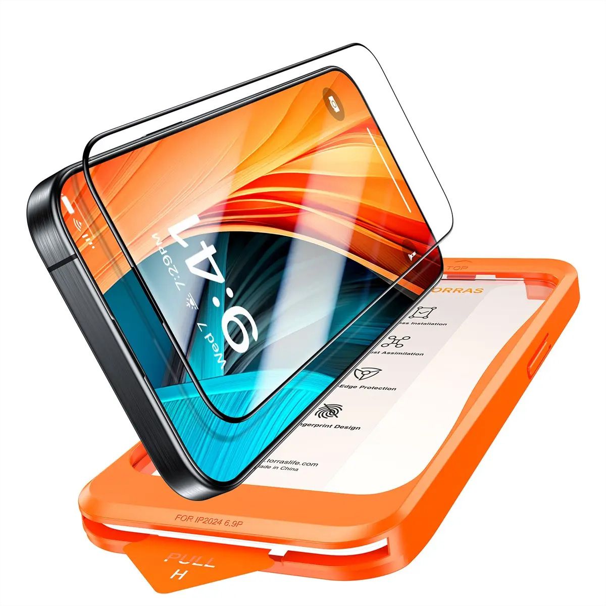 Torras Install Master protection d'écran, iPhone 16, transparent