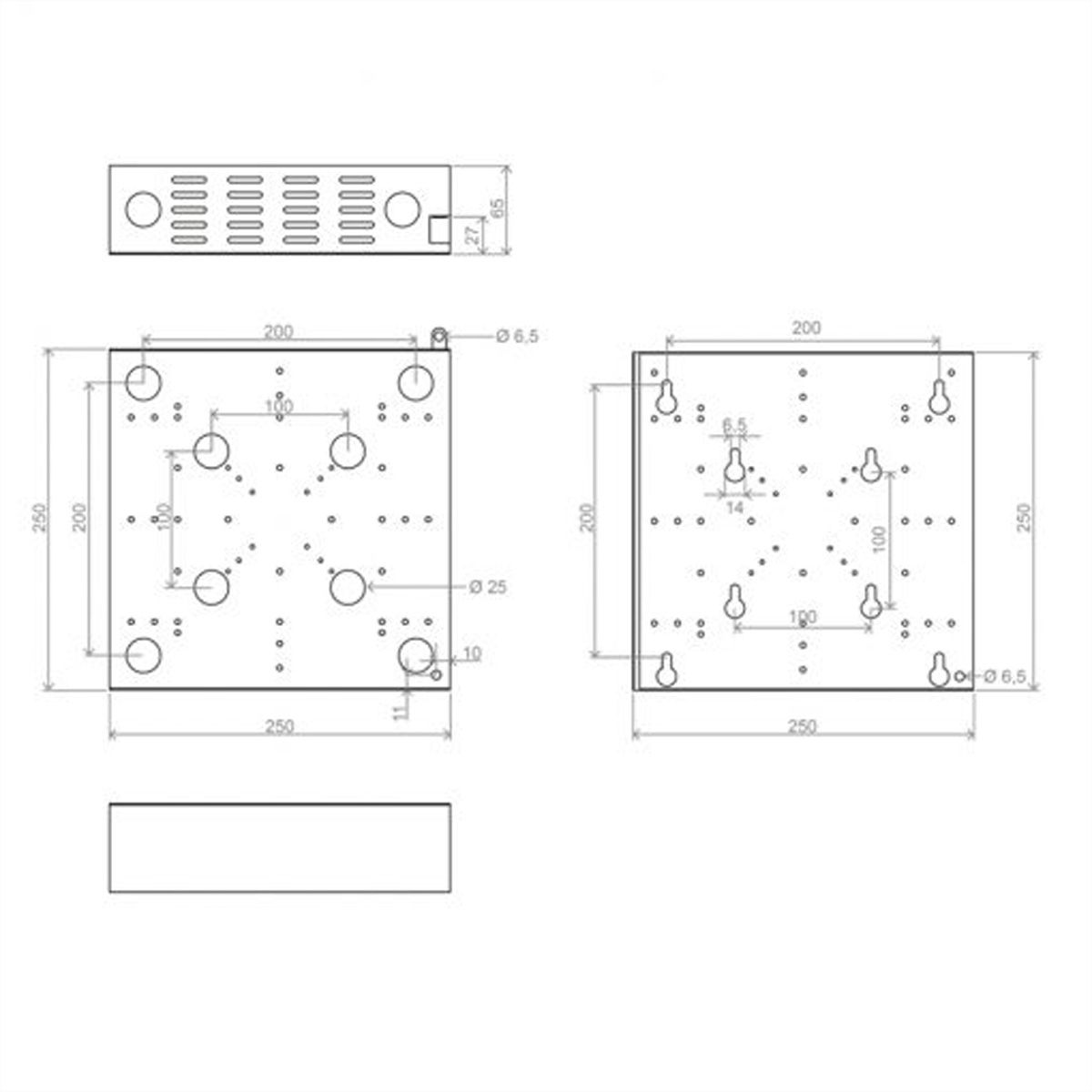Hagor HP PC BoxBoîte optionnelle pour mini PC -verrouillable               , Adaptation pour barre de son