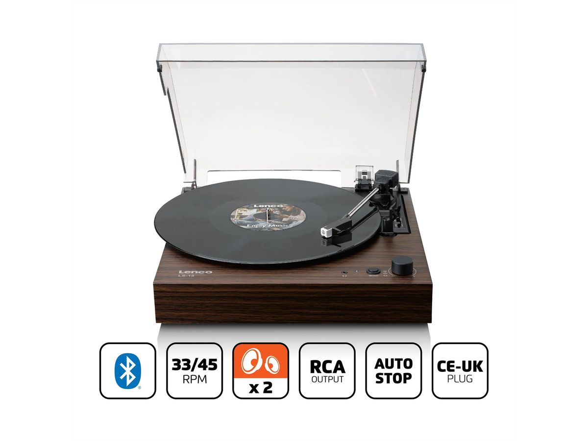 Platine vinyle Lenco LS-15WD, Bluetooth, haut-parleur intégré