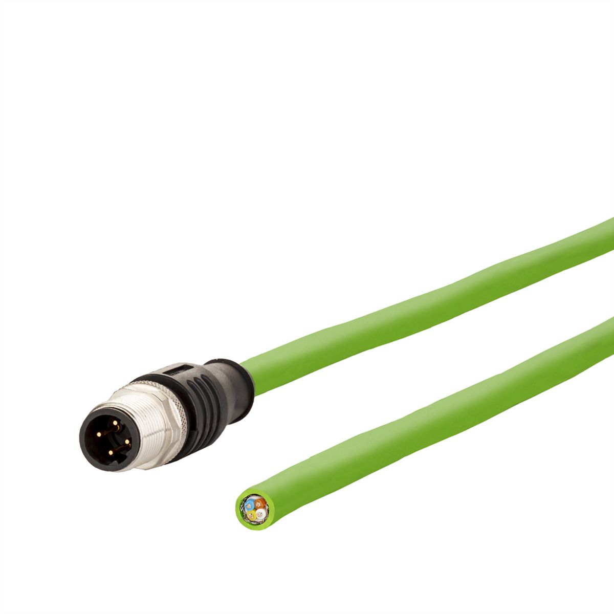 METZ CONNECT Anschlussleitung M12 Stecker 4-polig D-kodiert, 2 m