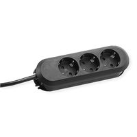 BACHMANN Prise multiple, 3x, noir, 3 m