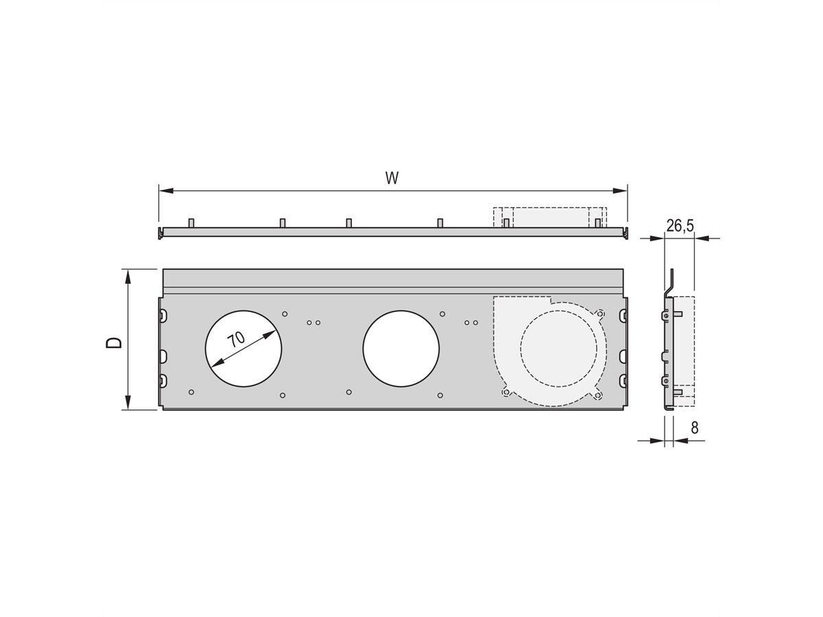 Unité de ventilation radiale SCHROFF RatiopacPRO AIR, 3 ventilateurs, 84 CV, 220 mm