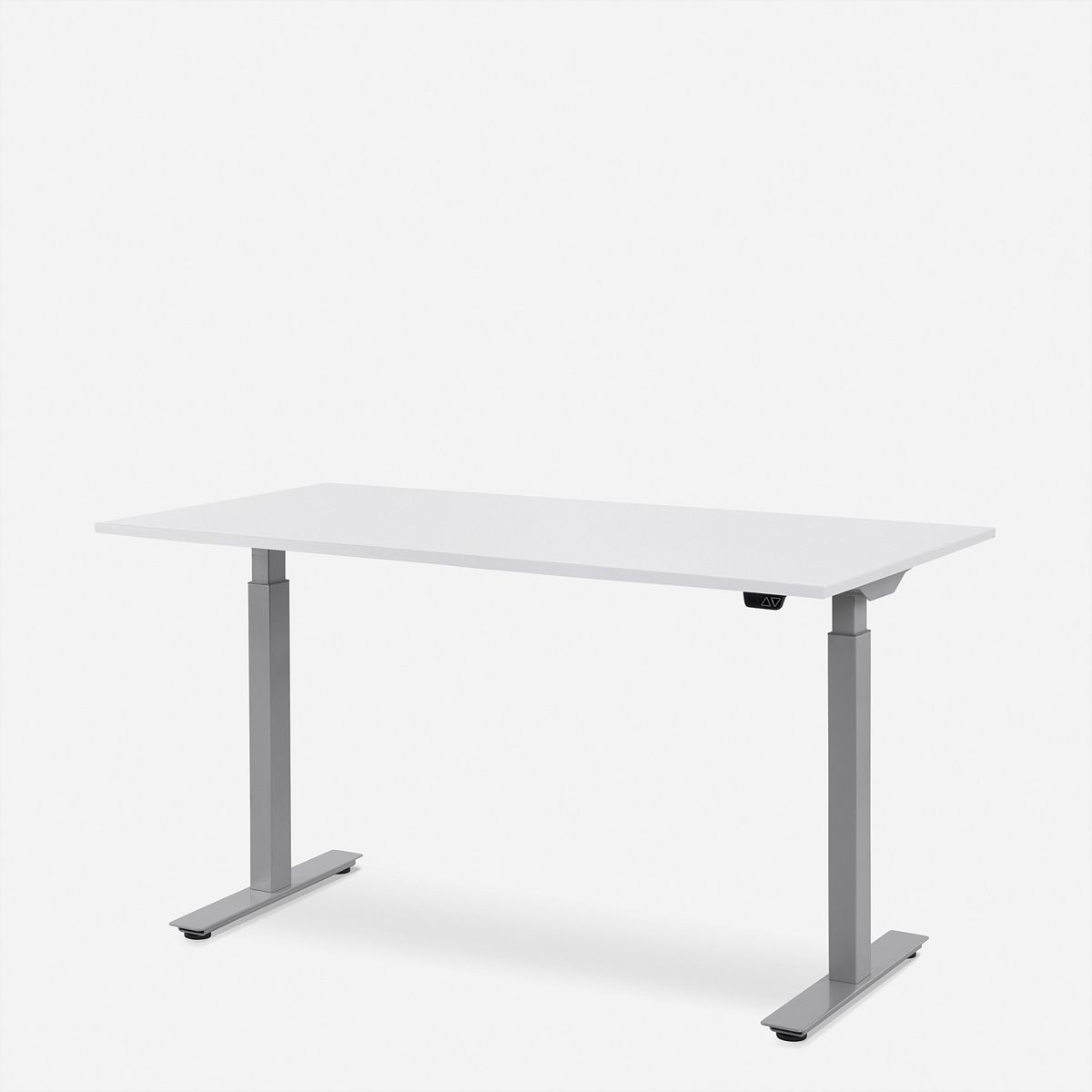 WRK21 Bureau Smart 100 x 60 cm, Hauteur réglable, Blanc uni / Gris