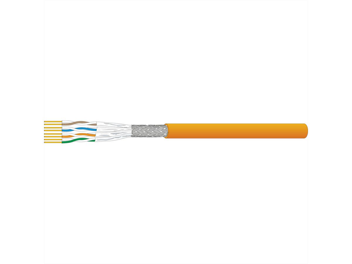 DÄTWYLER Câble d'installation Uninet 7150 S/FTP (PiMF) 4P, LSOH, Cat.7 (Classe F), orange, 100m
