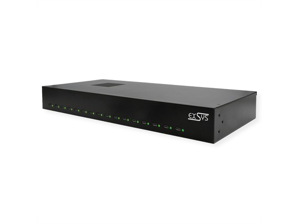 EXSYS EX-11016 16 Port USB-C Highpower Ladestation 480W