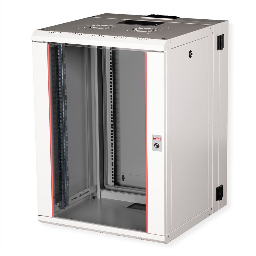 **DEMO**ROLINE 19-Zoll Wandgehäuse Pro 16 HE, 600x600 BxT zweiteilig schwenkbar grau