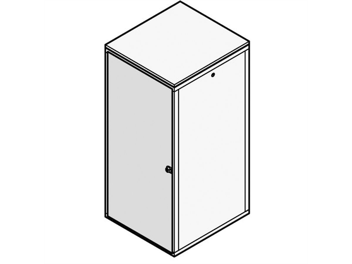 SCHROFF Stahltür 120° - STAHLTUER 16HE 600W RAL 7021