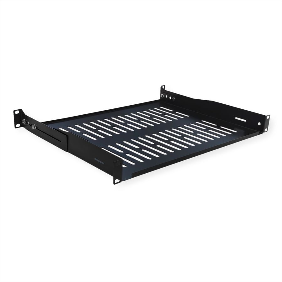 VALUE 19-Zoll-Geräteträger 1 HE, T: 350mm, max. 25 kg, U-Form, schwarz