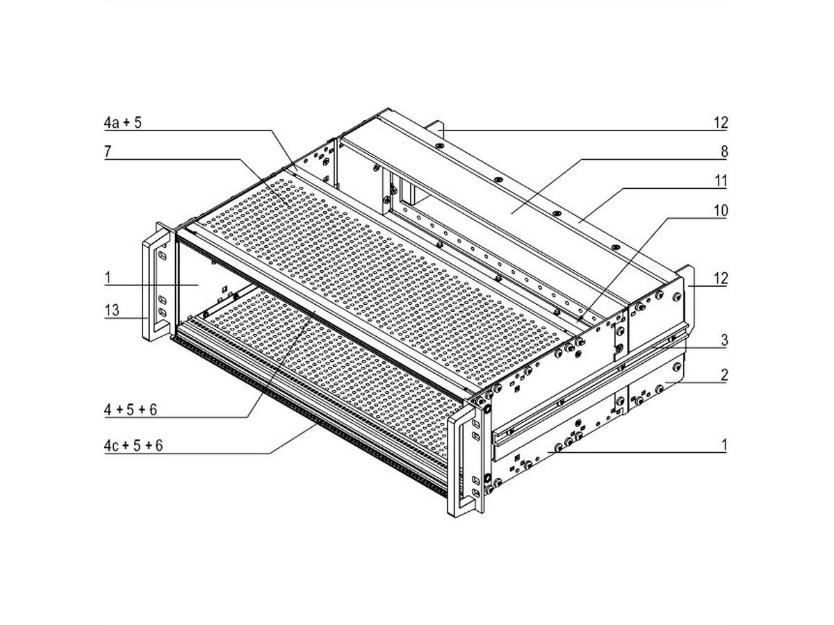 SCHROFF EuropacPRO 19" Kit bac à cartes pour chemin de fer, blindé, SNCF, CompactPCI, 6 U, 36 CV, 320 mm