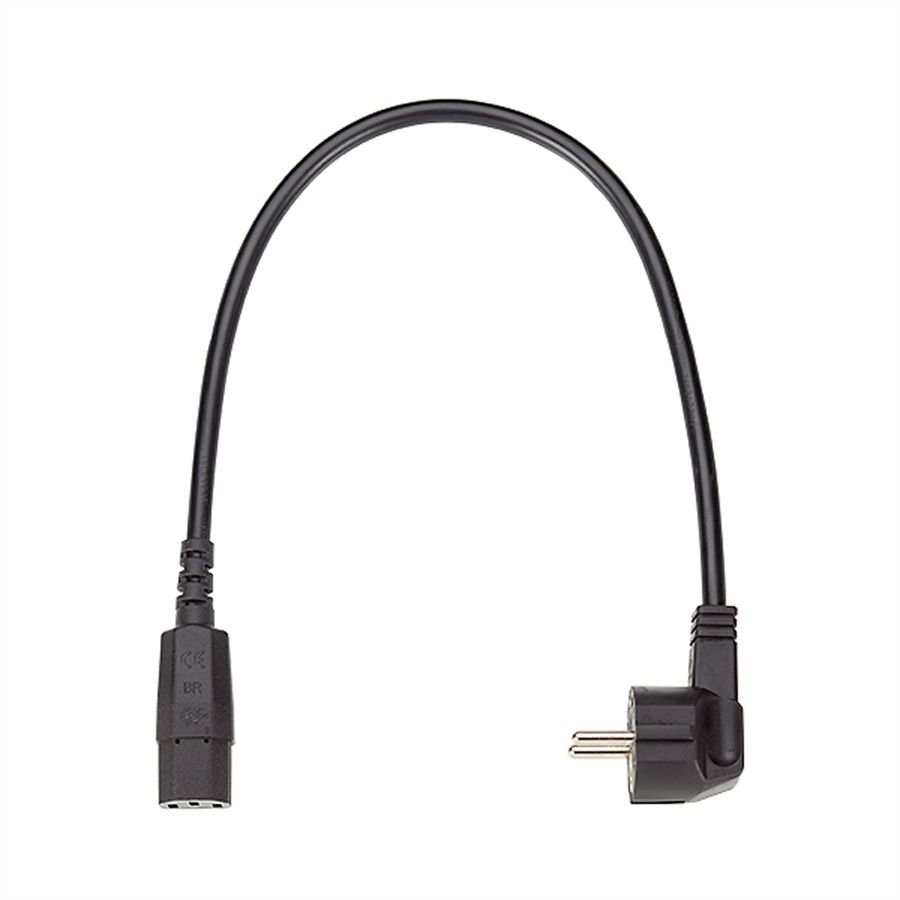 BACHMANN Netzkabel, gerade IEC-Buchse, H05VV-f 3G 1,5mm², schwarz, 0,5 m