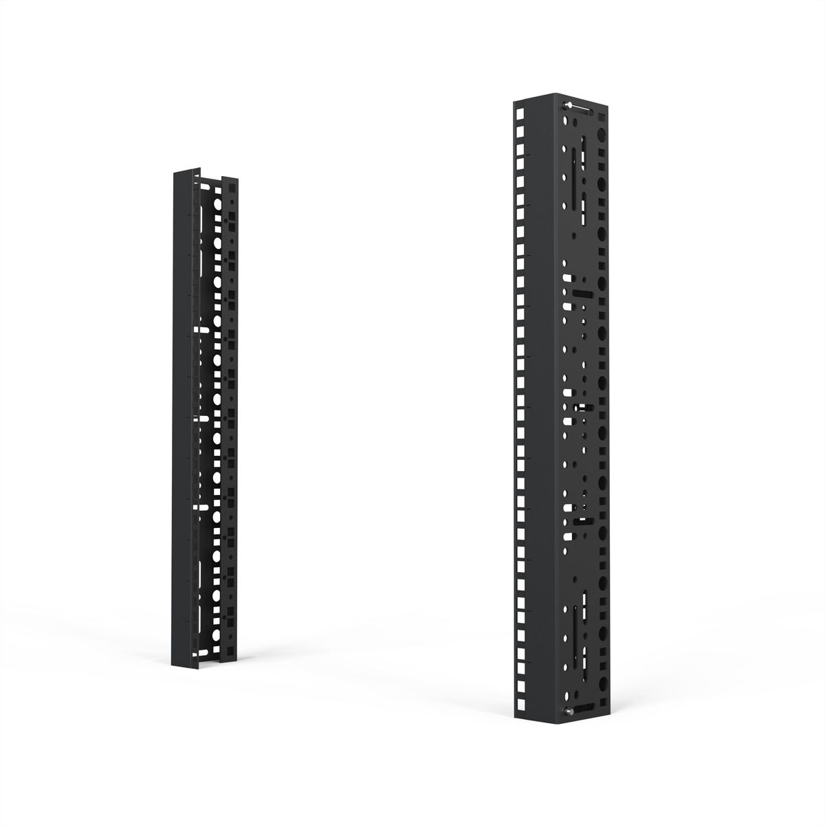 SCHROFF 19"-Winkelprofil mit Universal-Lochung (EIA), RAL 7021 - WINKELPROFIL 19"12HE 7021(2X)