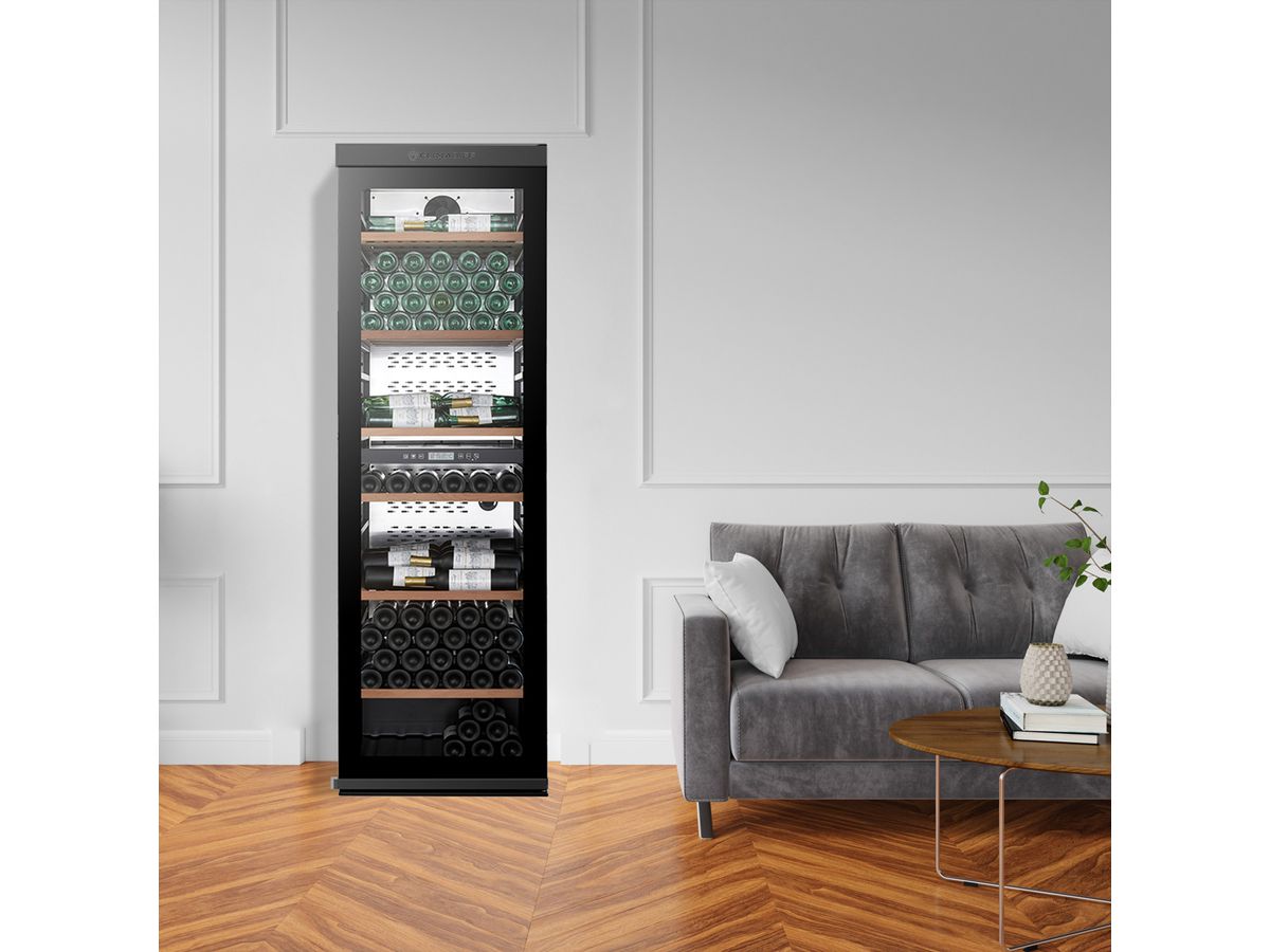 Climadiff Weinkühlschrank MILLESIME240DB, Freistehend, 2 Zonen, 237 Flaschen