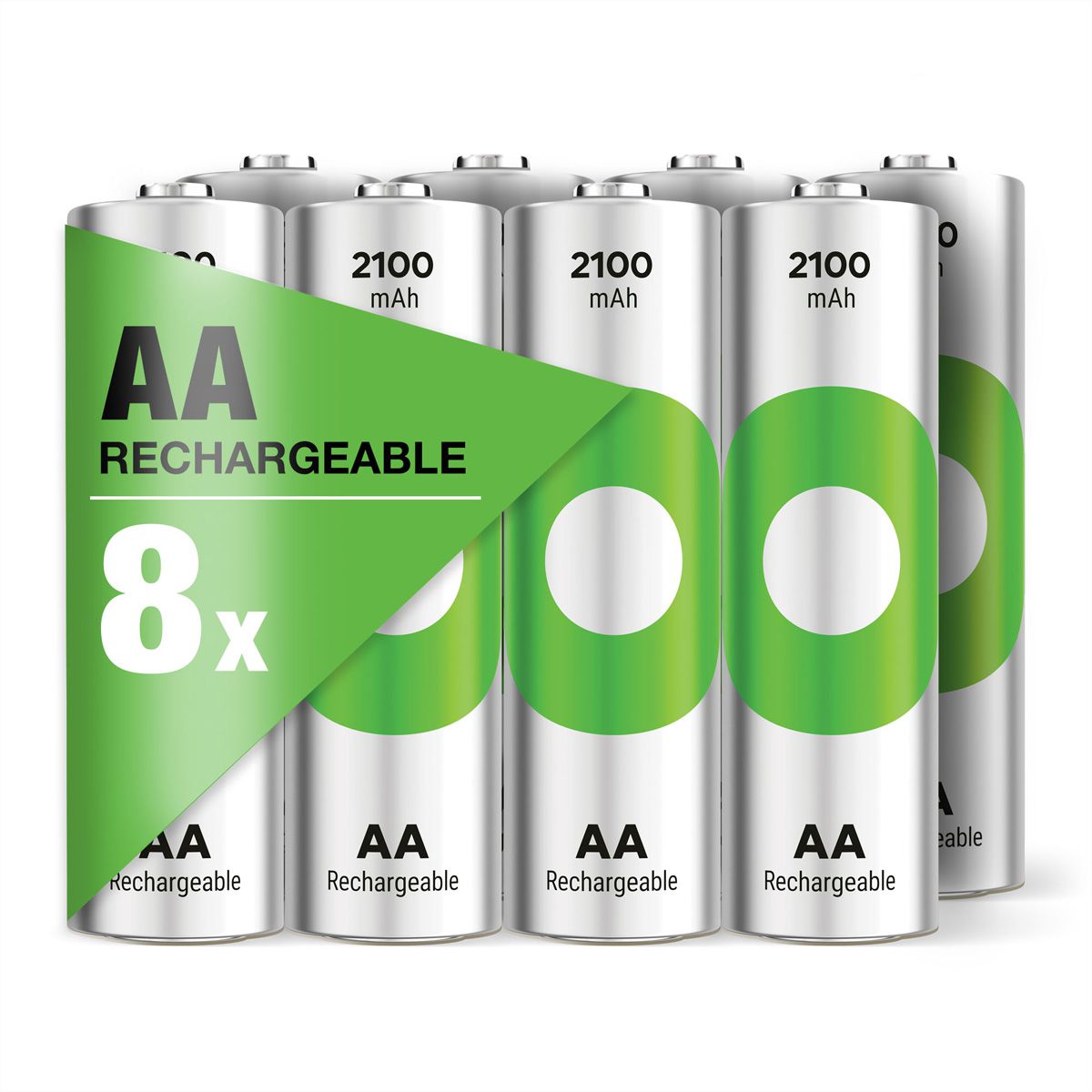 GP Batteries Recyko, Akku AA 8x, 2100 mAh, 1,2 V