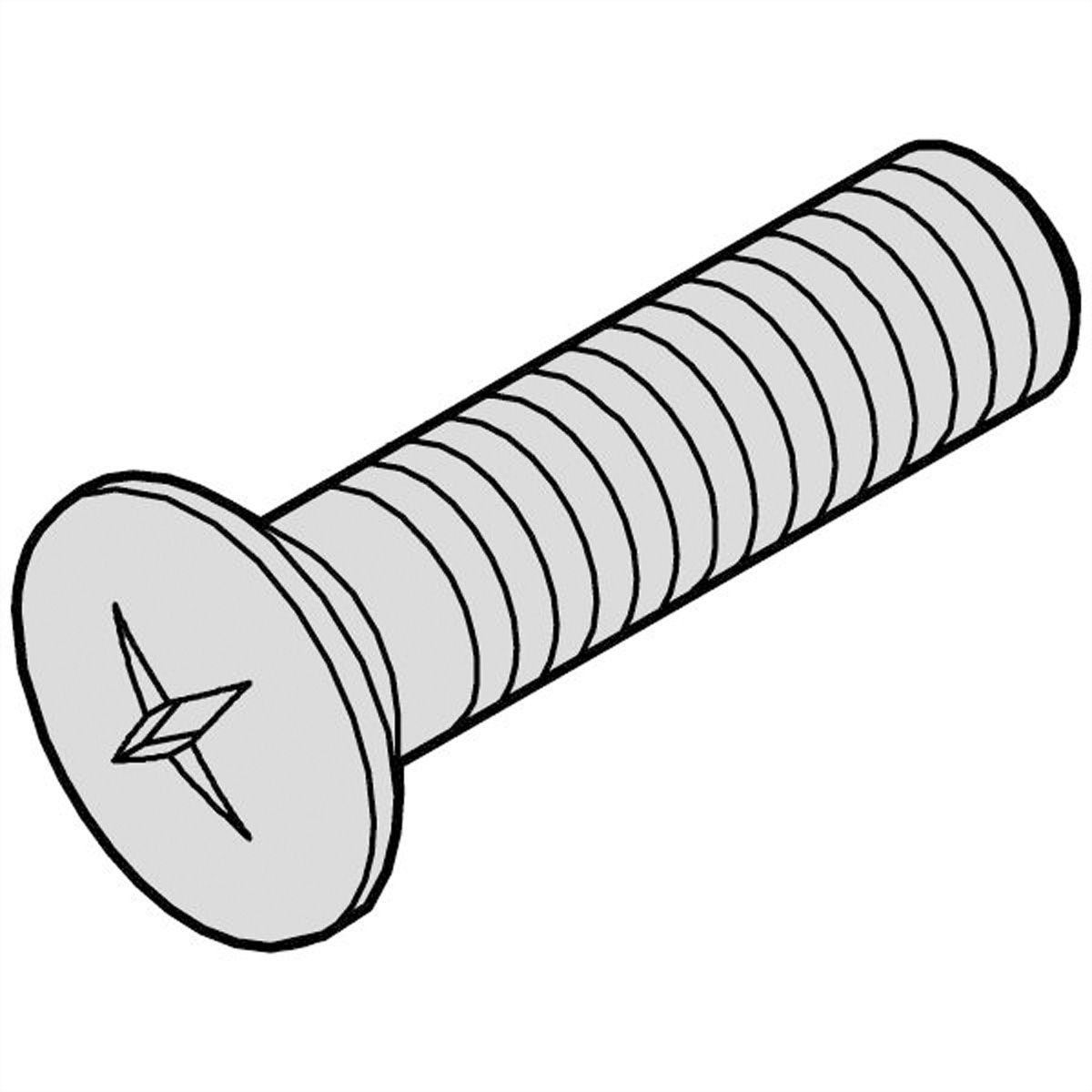 Vis à tête fraisée de SCHROFF, surélevée, empreinte cruciforme, M2.5x10 mm, acier zingué, noire