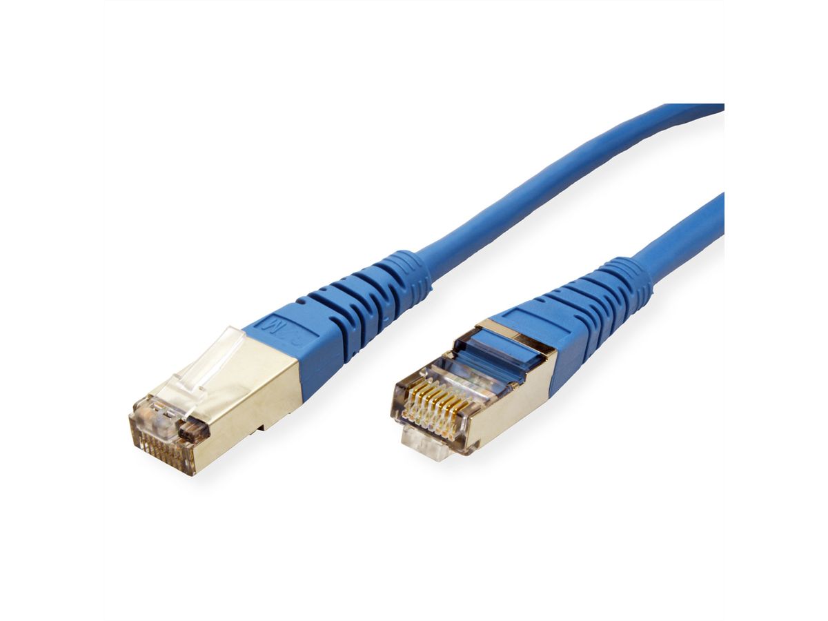 Cordon ROLINE Cat.5e (Classe D) S/FTP AWG26, bleu, 1 m