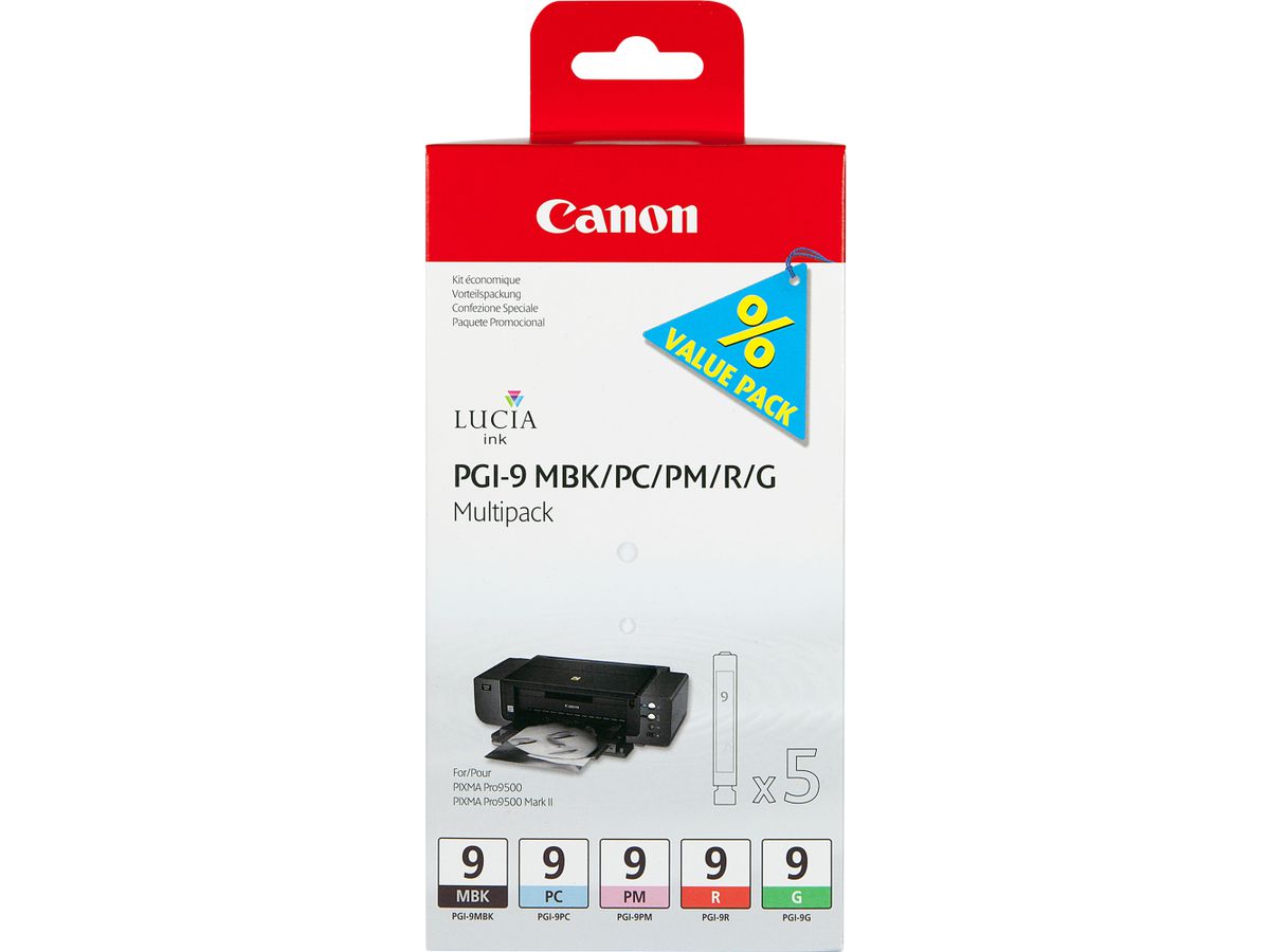 Canon Multipack de 5 cartouches d'encre PGI-9 MBK/PC/PM/R/G