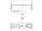 BACHMANN DESK2 white 2xP40 1xinterrupteur 1xUSB A/C 22W 1xCM 0,2m GST18