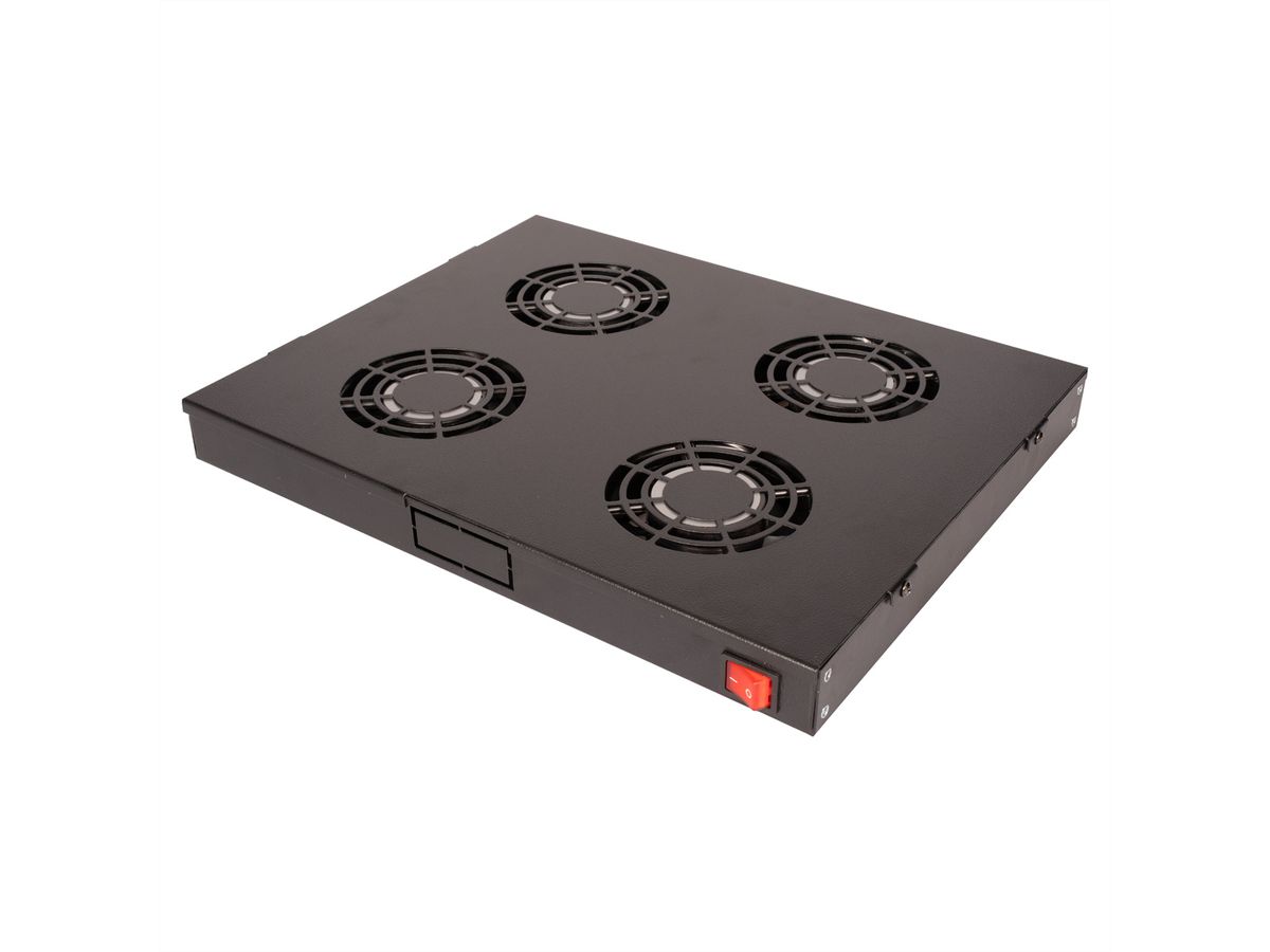 ROLINE 19" Unité de ventilation, 4 ventilateurs, ON/OFF, noir