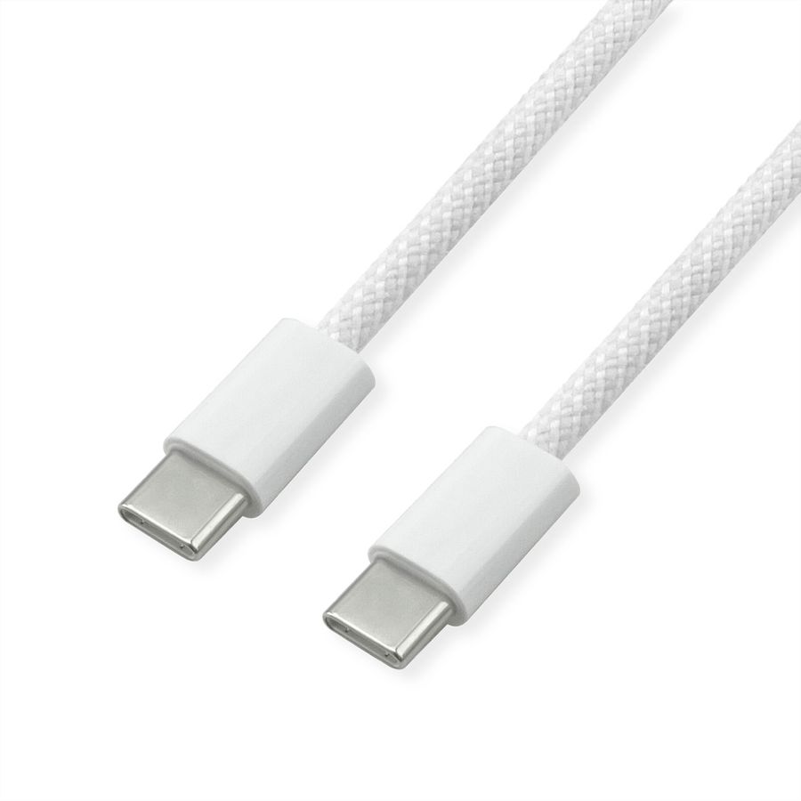 VALUE Câble USB 2.0, C–C, M/M, 60W, blanc, 1 m