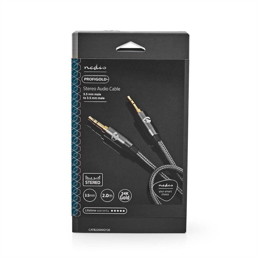 Nedis 3.5mm Verbindungskabel ST / ST, grau, 2 m