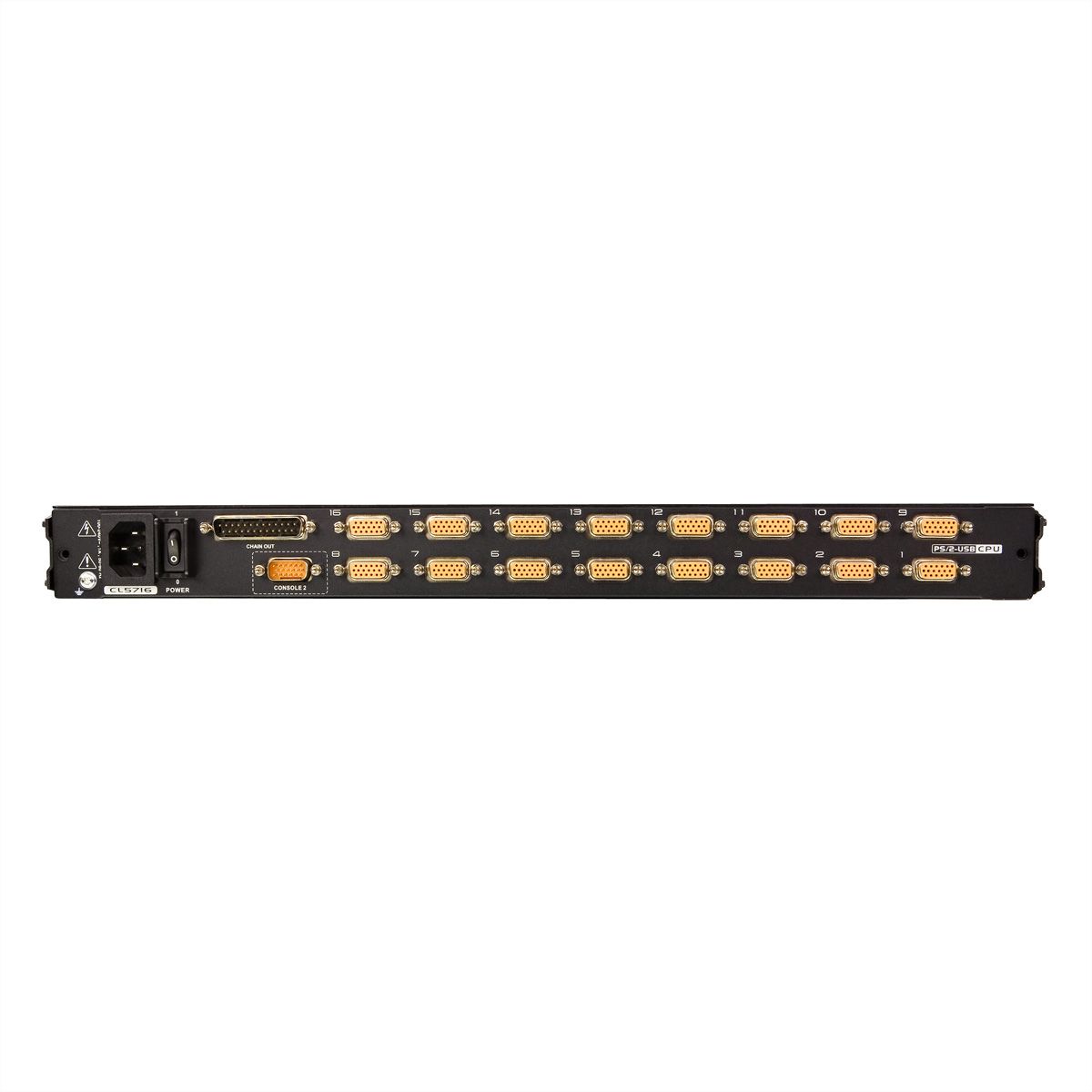ATEN CL5716M 43cm-LCD KVM Switch, USB-PS/2, VGA, 16 Ports, UK-Layout