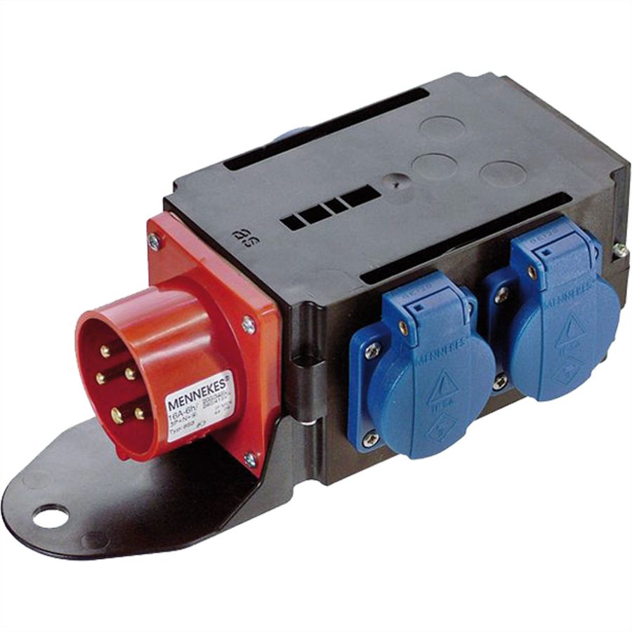 BACHMANN CEE-Adapter 16A 400V, 3xSchutzkontakt IP44