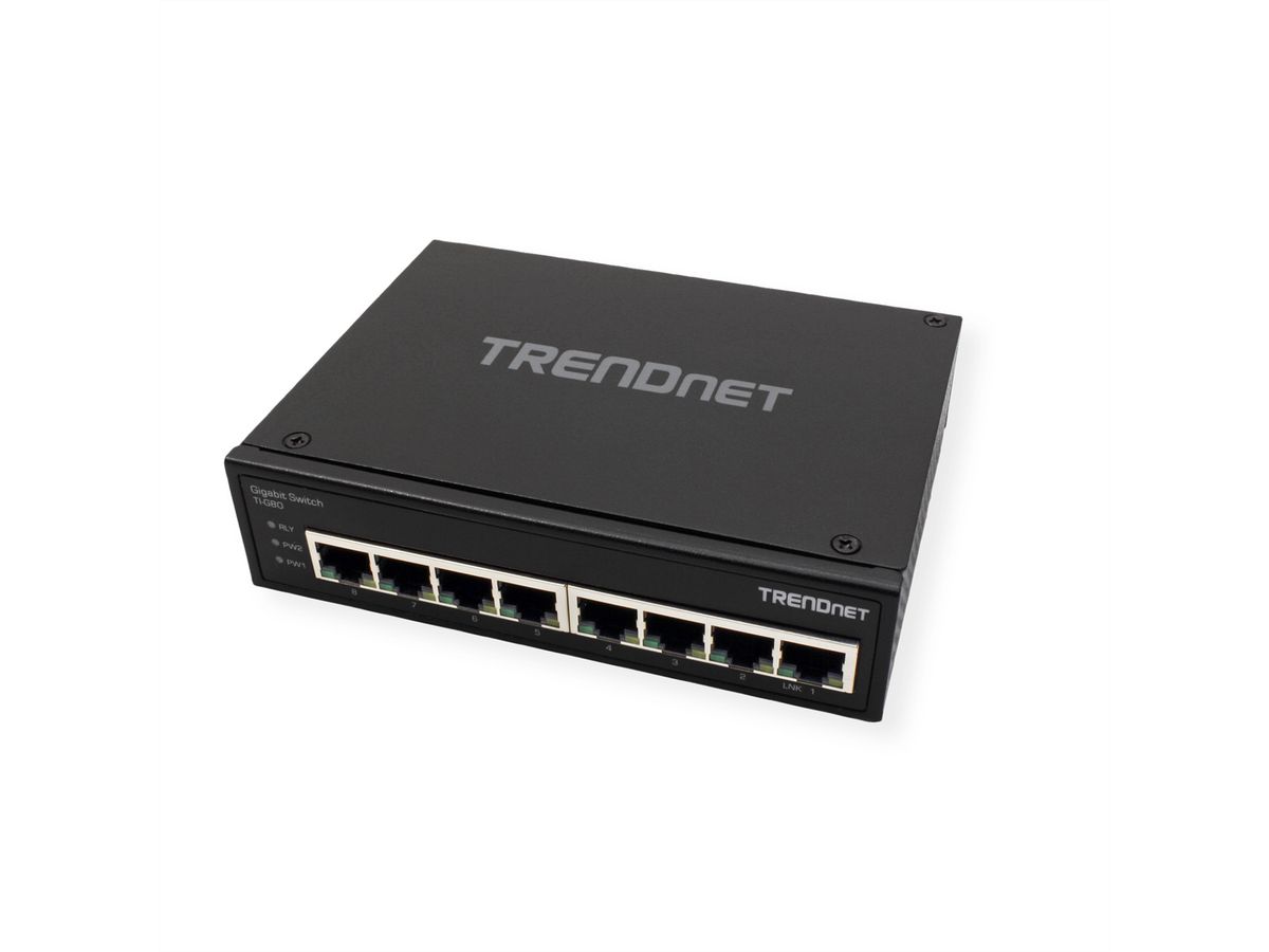 TRENDnet TI-G80 Switch Rail DIN Gigabit industriel renforcé à 8 ports