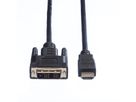 VALUE Kabel DVI (18+1) ST - HDMI ST, schwarz, 5 m