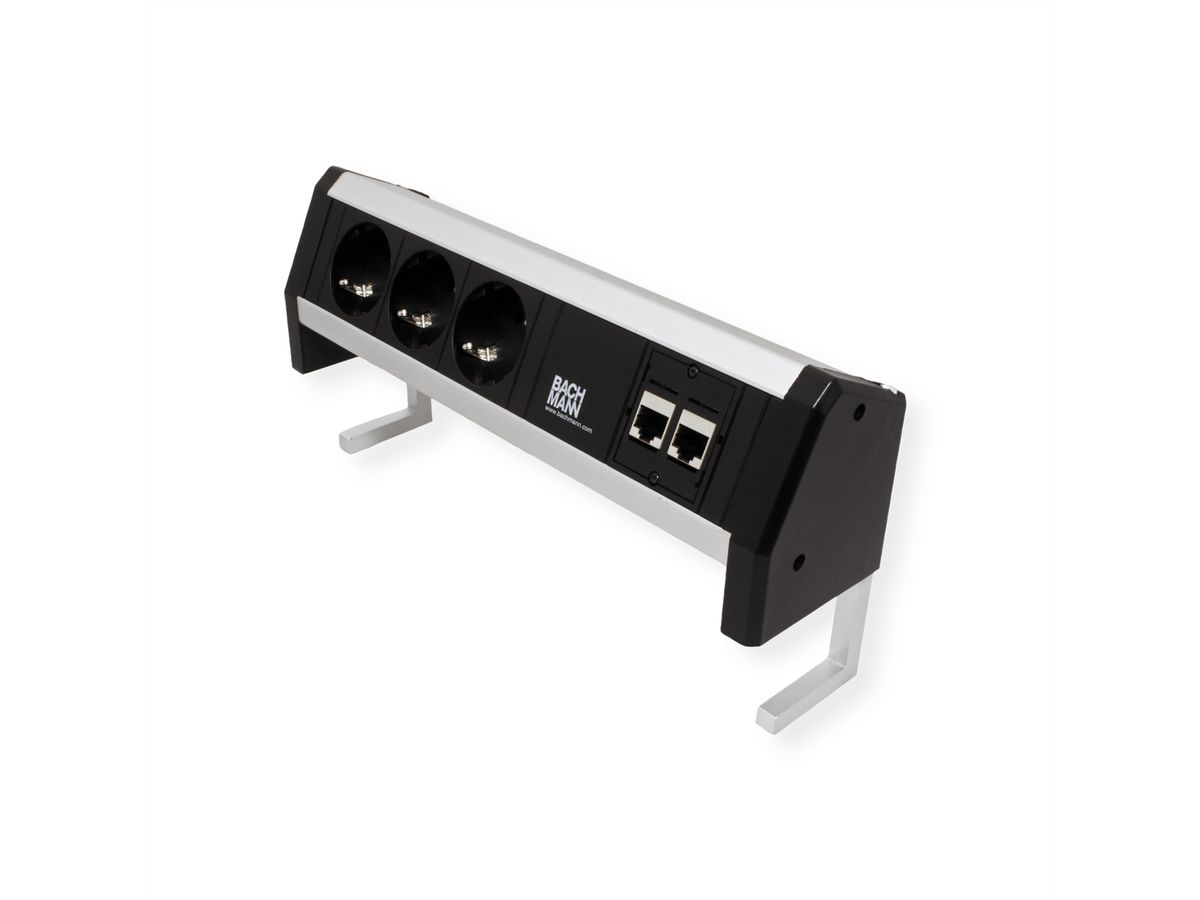 BACHMANN DESK 3x contact de protection, 2x CAT6