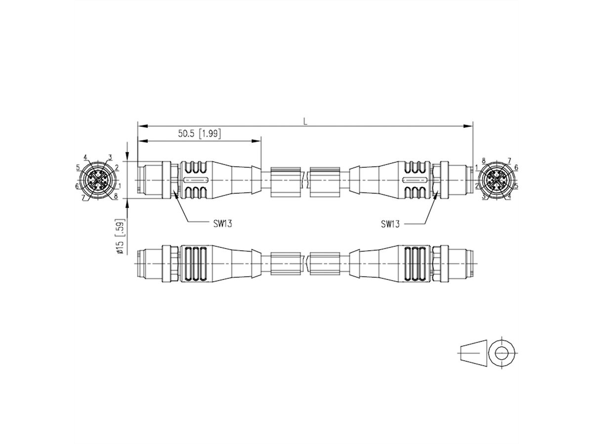 METZ CONNECT Câble Ethernet industriel M12, codage X, 10 m