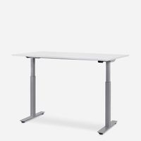 WRK21 Bureau Smart 120 x 80 cm, Hauteur réglable, Blanc uni / Gris